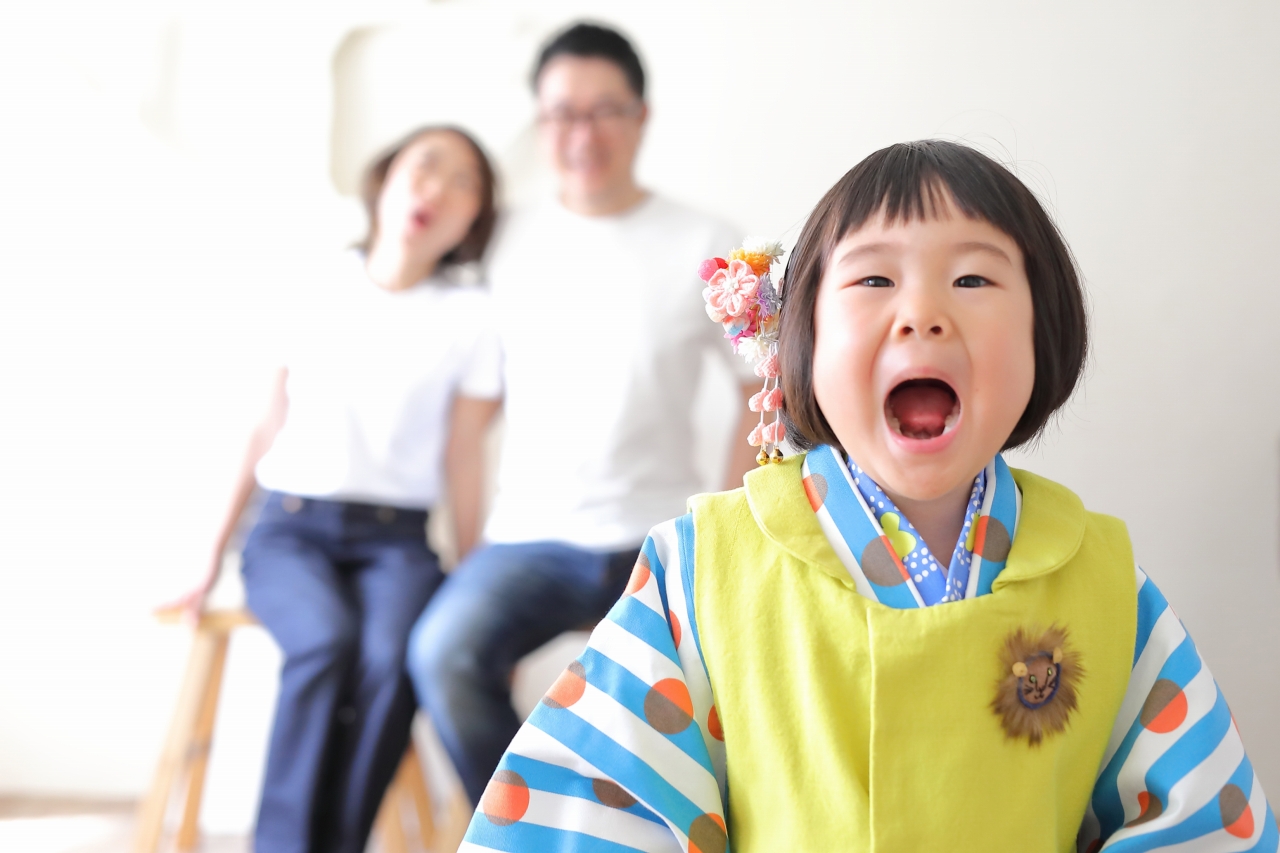 七五三撮影,3歳七五三,被布,3歳女子,東京スタジオ