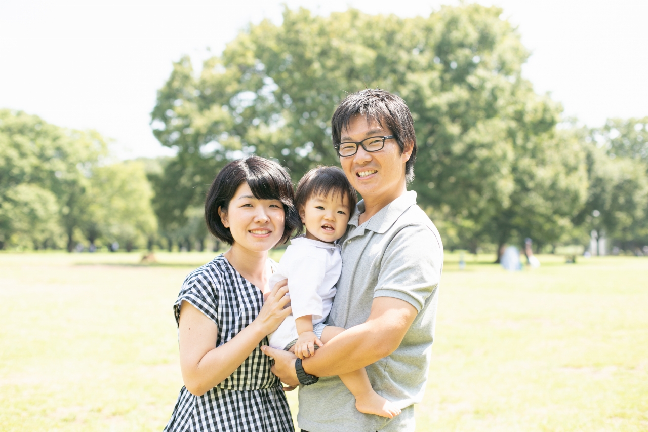 1歳男の子,記念写真,スタジオ撮影,代々木公園