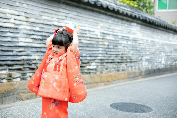 着物を着てもその子らしく。三歳七五三出張撮影。