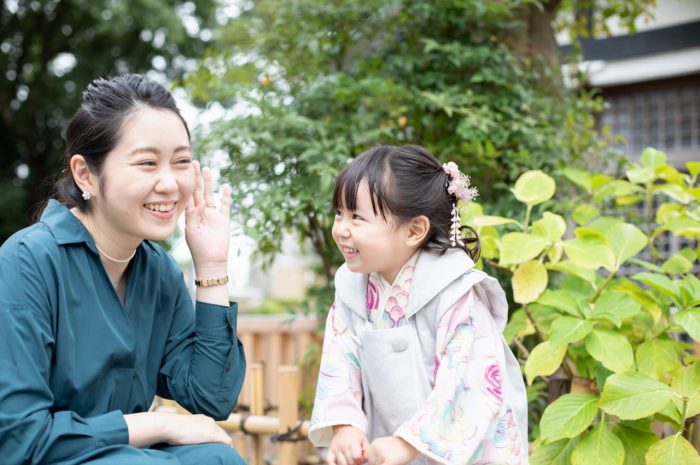 伊勢山皇大神宮で七五三出張撮影,3歳七五三,ママと娘