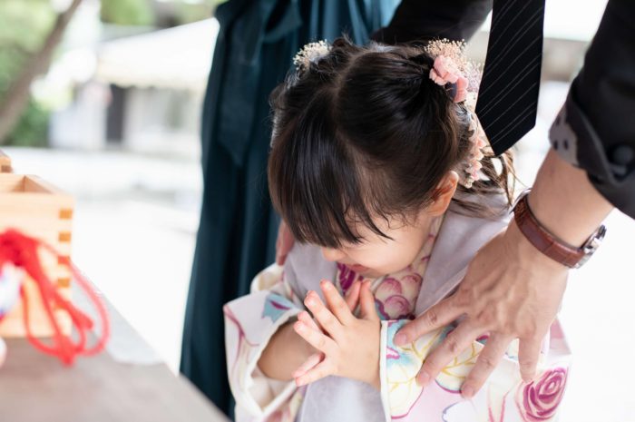 伊勢山皇大神宮で七五三出張撮影,3歳七五三,お参り風景