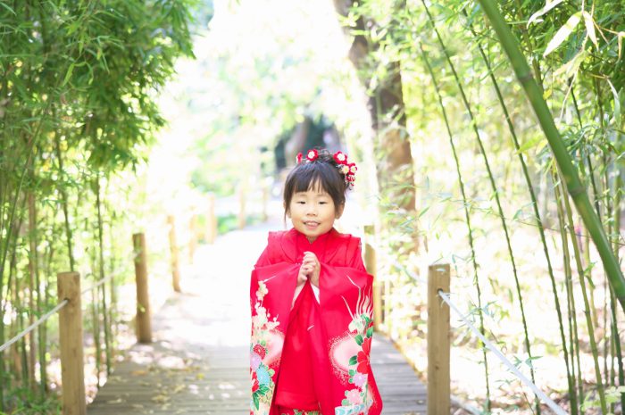 大宮,氷川神社,３歳七五三出張撮影,赤い被布で