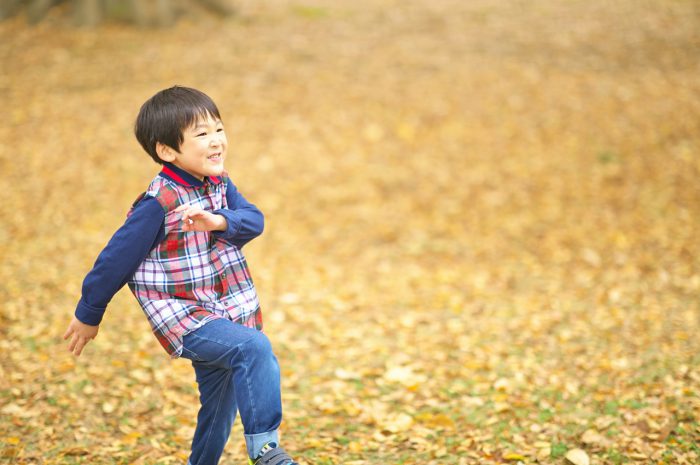 紅葉の代々木公園で出張家族撮影