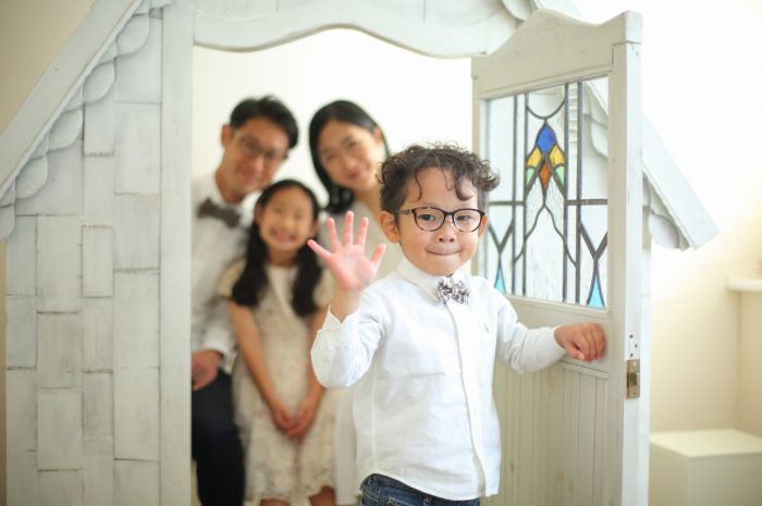 結婚10周年記念,家族写真撮影,5歳男の子,かわいい