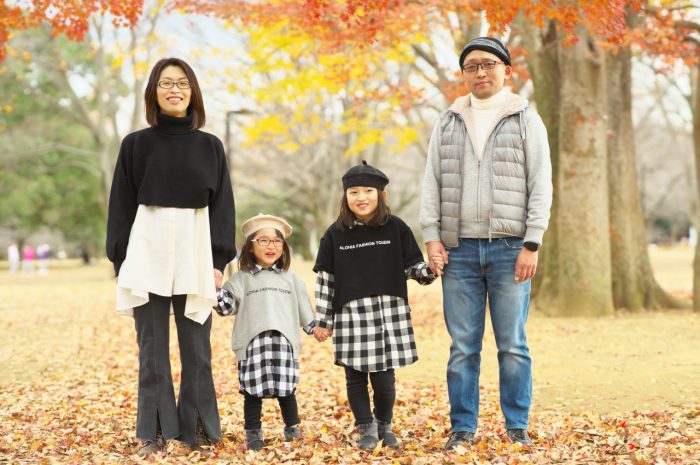 秋の家族写真,ロケーションフォト