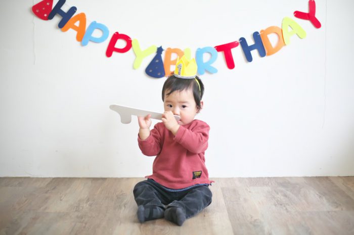 1歳男の子,誕生日記念撮影