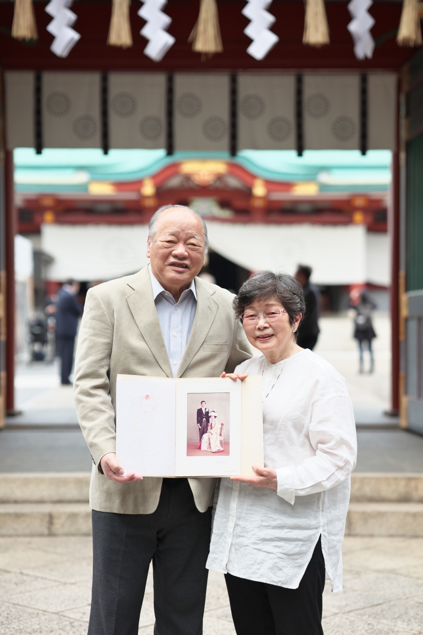 金婚式,出張撮影,赤坂日枝神社,家族写真,孫,結婚50年,思い出