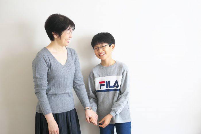 家族写真,母と息子,誕生日記念撮影,シングルマザー,11歳男の子,仲良し