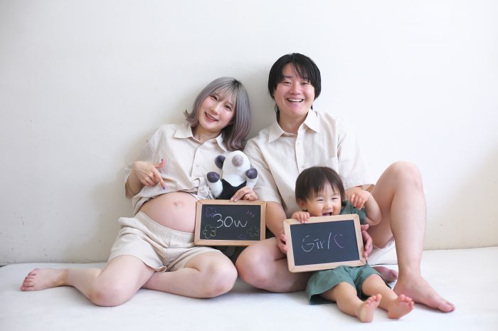 第二子マタニティ,家族写真,お兄ちゃんと,30週マタニティフォト,STUDIO撮ろうよ,渋谷スタジオ