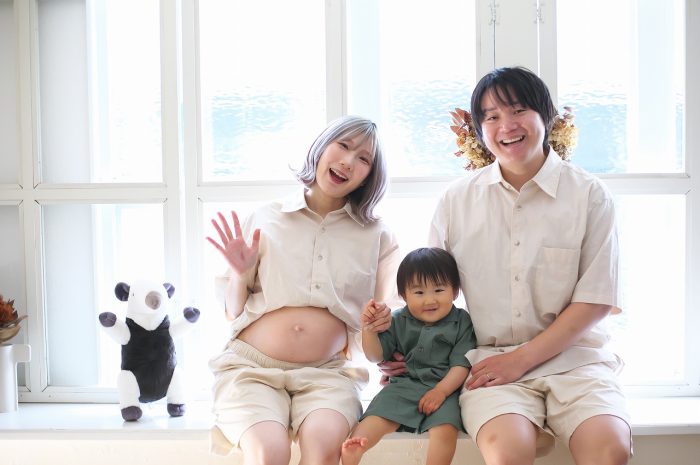 第二子マタニティ,家族写真,お兄ちゃんと,30週マタニティフォト,STUDIO撮ろうよ,渋谷スタジオ