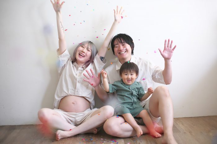 第二子マタニティ,家族写真,お兄ちゃんと,30週マタニティフォト,STUDIO撮ろうよ,渋谷スタジオ