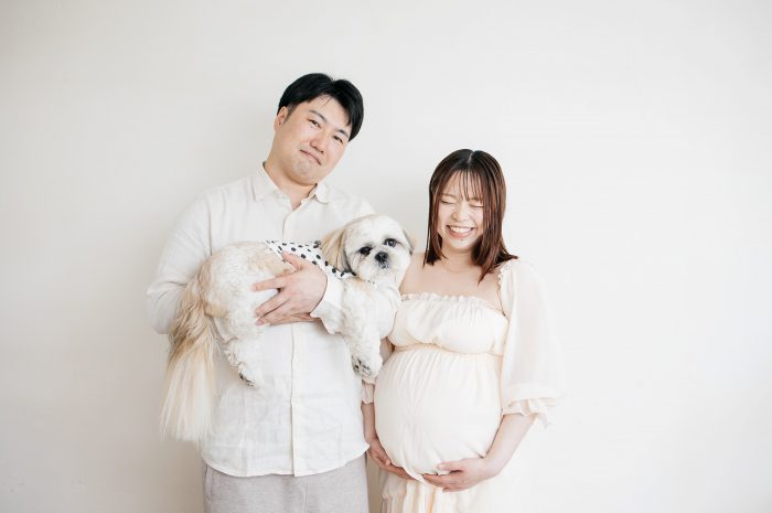 32週,マタニティフォト,マタニティ撮影,わんちゃんと,愛犬と,スタジオ撮影,渋谷スタジオ,STUDIO撮ろうよ