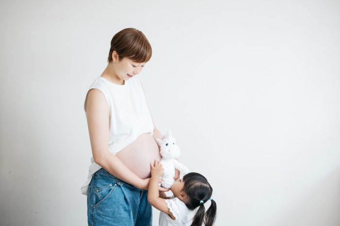 35週のマタニティフォト,第二子マタニティ,お姉ちゃんと一緒,第一子とマタニティフォト